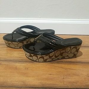 Coach wedges. Size 6.5 in dark brown